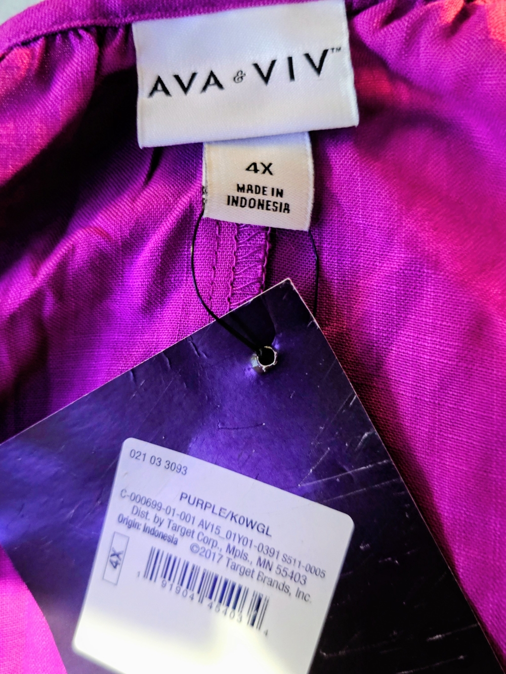 Ava & Viv Bright Magenta Spaghetti Strap Dress With Pockets NWT 4XL - Picture 8 of 11